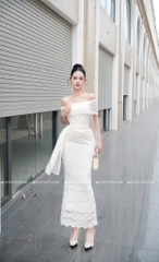 Đầm ren ôm body trễ vai