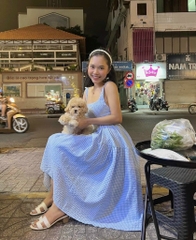 Đầm maxi caro 2 dây bản