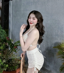 Set bikini quần đùi dây rút