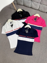 Áo thun cổ bẻ phối màu - Form vừa