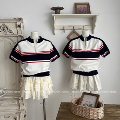 Áo khóa kẻ sọc ngang