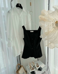 Set đầm sơ mi kèm gile