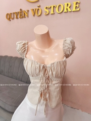 Áo ôm croptop xẻ - BE