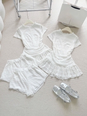 Set đầm ren trắng