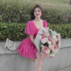 Đầm bo thun nhún hot - Freesize