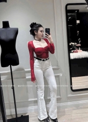 QJ 02 Quần jean loe trắng