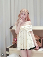 Set trễ vai chấm bi