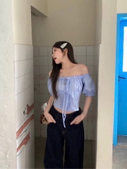 Áo trễ vai 2 nơ thiết kế - 724