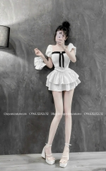 Set Hot Girl nơ ngực kèm tag đá bling