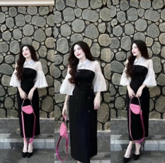 BIGSIZE 55-65kg - Đầm tiểu thư tay phồng thanh lịch
