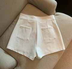 Quần short đùi cạp cao - Chất co giãn