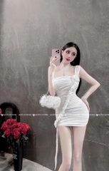 Đầm body lưới - Trắng