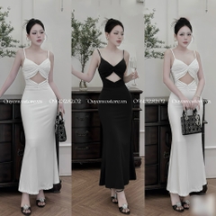 Đầm ôm body 2 dây đuôi cá cut eo