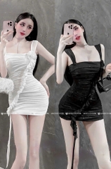 Đầm body lưới - Trắng