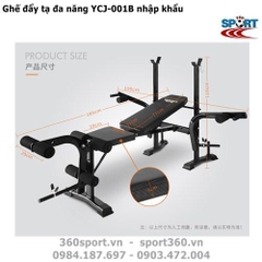 Ghế đẩy tạ đa năng YCJ-001B nhập khẩu có thể gấp gọn