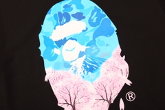 BAPE Ape Head Cherry Blossom LOGO Short Sleeve T-Shirt Black