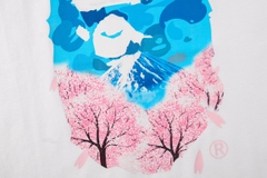 BAPE Ape Head Cherry Blossom LOGO Short Sleeve T-Shirt  White
