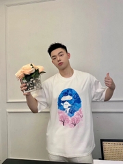 BAPE Ape Head Cherry Blossom LOGO Short Sleeve T-Shirt  White