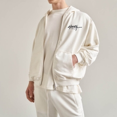 HTAG HOODIE ZIP-UP - HASTAG WHITE