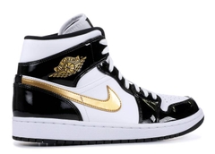 AIR JORDAN 1 MID PATENT 'BLACK GOLD'