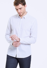 Men's minimalist print white shirt