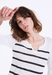 Women’s linen V-neck sailor T-shirt