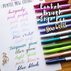 Bút viết thư pháp/Calligraphy Pentel brush Sign pen-fude touch- Bảng màu Pastel mới