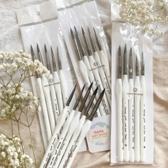 Bộ Cọ Vẽ Nét Lông Sóc Sunway B008 Cán Trắng - Cọ Vẽ Màu Nước