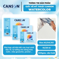 Giấy Vẽ Màu Nước Canson 224Gsm