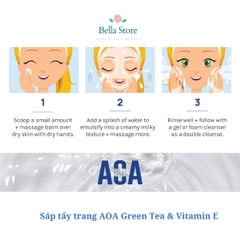[15ml] Sáp tẩy trang AOA SKIN GREEN TEA + VITAMIN E CLEANSING BALM