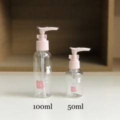 Chai vòi nhấn dễ thương 50ml 100ml