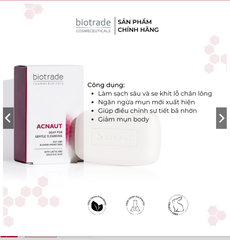 Xà bông trị mụn lưng, viêm nang lông, mụn nấm men Biotrade Acnaut Soap with Lactic and BHA