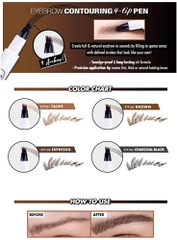 Chì kẻ mày phẩy sợi Jcat Eyebrow Contouring 4-Tip Pen