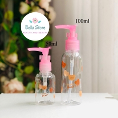 Chai vòi nhấn dễ thương 50ml 100ml