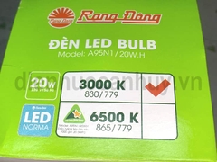 Bóng đèn led bulb trụ Rạng Đông 20W vàng A95N1
