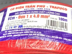 Dây điện trần phú 1x4.0 mầu đỏ