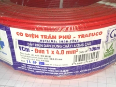 Dây điện trần phú 1x4.0 mầu đỏ