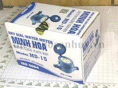 Đồng hồ nước chất liệu bằng nhựa Minh Hòa MD-15 cho ống phi 21 (kiểm định nhà máy)