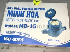 Đồng hồ nước chất liệu bằng nhựa Minh Hòa MD-15 cho ống phi 21 (kiểm định nhà máy)