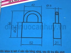 Khoá treo Việt Tiệp mầu đen 1466/52