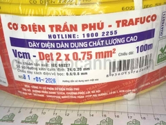 Dây điện đôi trần phú Vcm-dẹt 2x0.75 ô van
