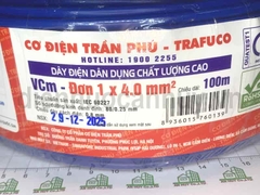 Dây điện trần phú 1x4.0 mầu xanh