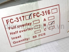 Bản lề bật Fulco inox 201 FC-317 Cong vừa (Half OverlayLoại B). Bản lề hơi giảm chấn đế tháo lắp nhanh trùm nửa