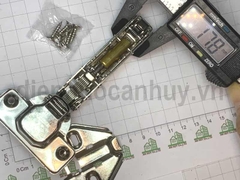 Bản lề bật Fulco inox 201 FC-317 Cong vừa (Half OverlayLoại B). Bản lề hơi giảm chấn đế tháo lắp nhanh trùm nửa