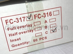 Bản lề bật Fulco FC-317 Inox 201 loại C (Lọt Lòng). Dòng tháo lắp nhanh có giảm chấn chịu ẩm ướt