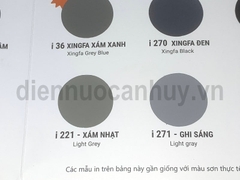 Bảng mã mầu sơn indu mầu phổ thông