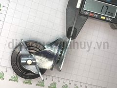 Bánh xe cao su có khóa đế vuông xoay phi 50 cao 60 mm (5x6 cm)