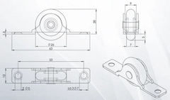 Bánh xe con lăn trượt cánh cửa tủ gỗ D25