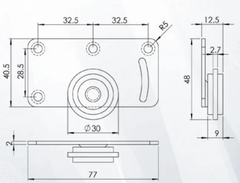 Bánh xe cửa lùa dưới cho tủ gỗ