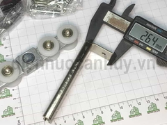 Bánh xe cửa lùa treo nhôm kính loại to 8 bánh